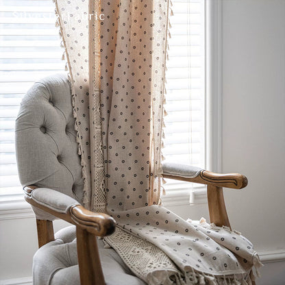 Brown Floral Curtains丨Floral Lace Curtains丨Cute Curtains