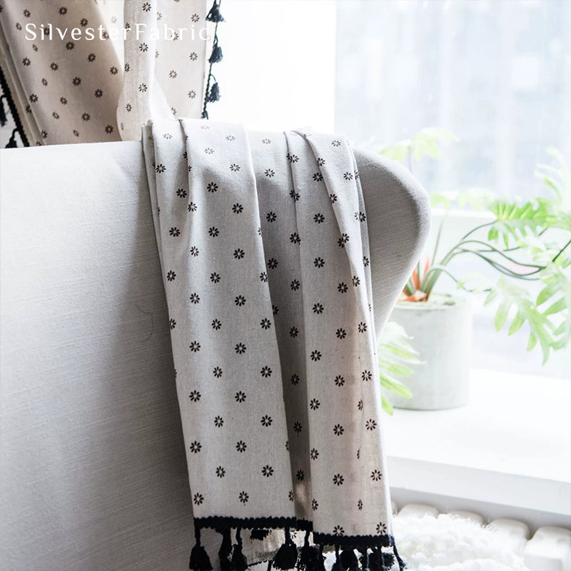 Brown Floral Curtains丨Floral Curtains丨Cute Curtains