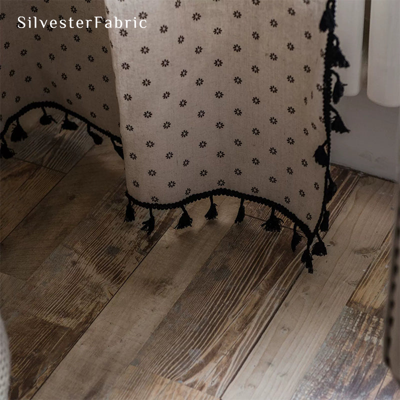 Brown Floral Curtains丨Floral Curtains丨Cute Curtains