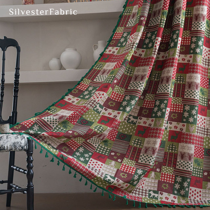 Christmas Curtains丨Floral Jacquard Curtains丨Semi Blackout Curtains