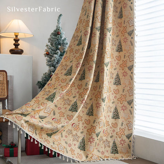 Christmas Gingerbread Man Jacquard Curtains