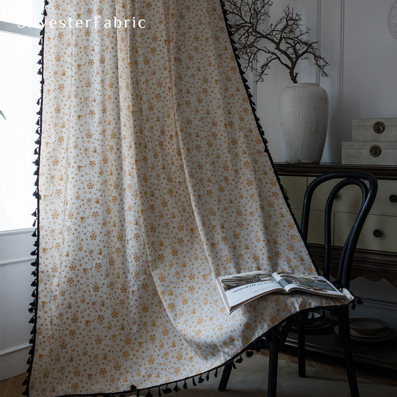 Christmas Snowflake Printed Curtains
