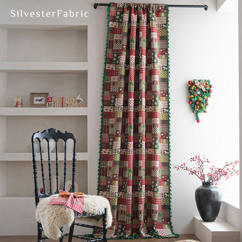 Christmas Curtains丨Floral Jacquard Curtains丨Semi Blackout Curtains