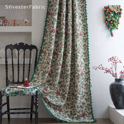 Christmas Curtains丨Floral Jacquard Curtains丨Semi Blackout Curtains