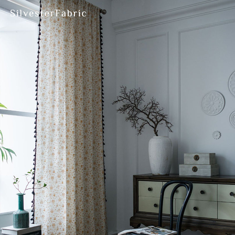 Christmas Snowflake Printed Curtains