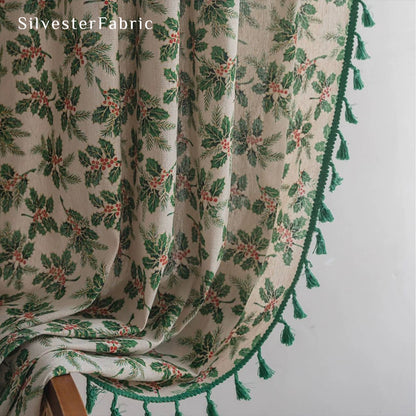 Jacquard Floral Christmas Curtains