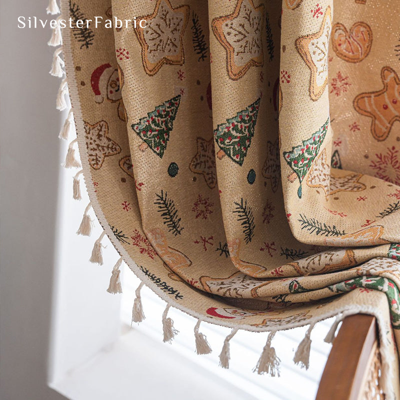Christmas Gingerbread Man Jacquard Curtains
