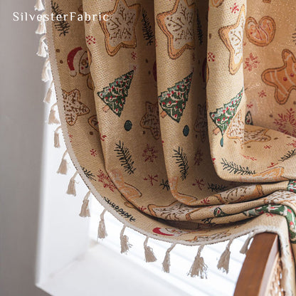 Christmas Gingerbread Man Jacquard Curtains