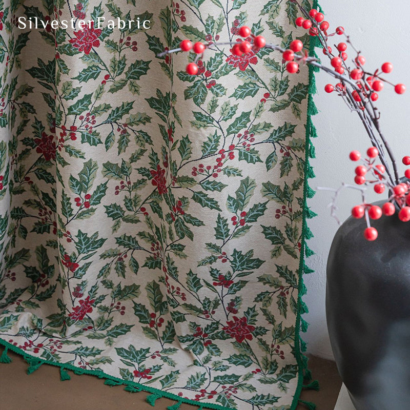 Christmas Curtains丨Floral Jacquard Curtains丨Semi Blackout Curtains