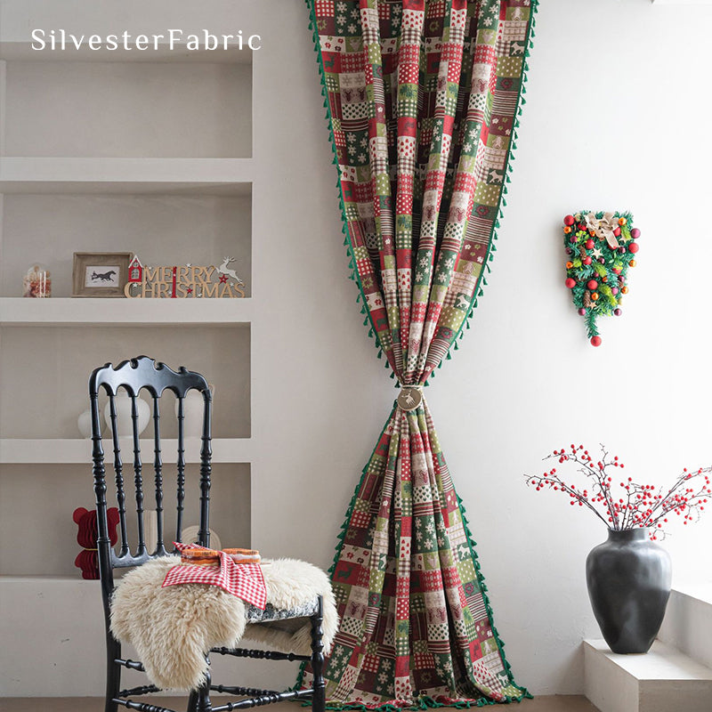 Christmas Curtains丨Floral Jacquard Curtains丨Semi Blackout Curtains