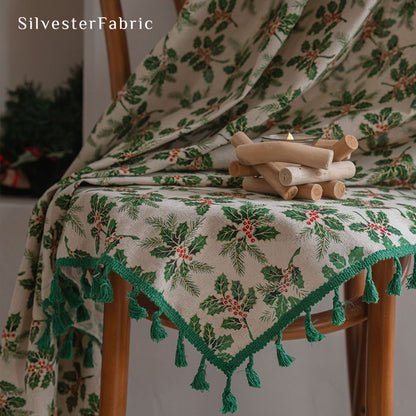 Jacquard Floral Christmas Curtains