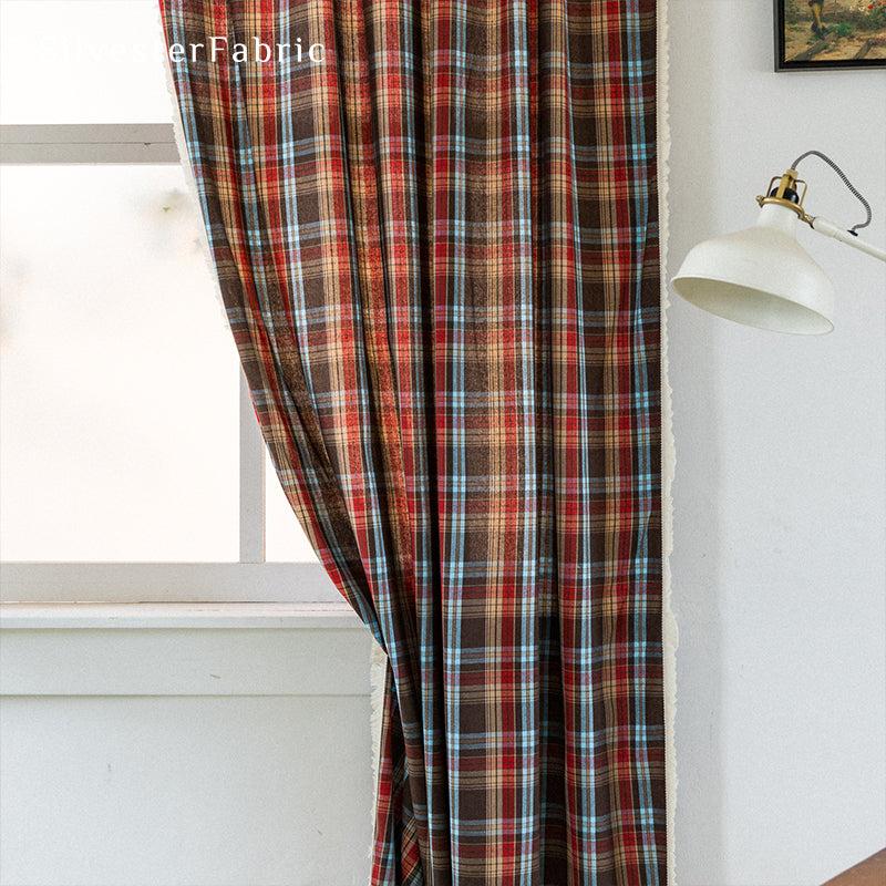 Brown Christmas curtains to hang in the living room window