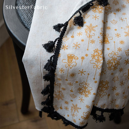 Christmas Snowflake Printed Curtains