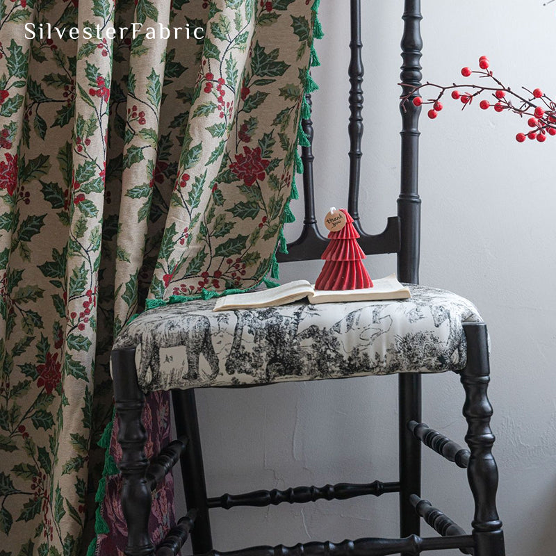 Christmas Curtains丨Floral Jacquard Curtains丨Semi Blackout Curtains