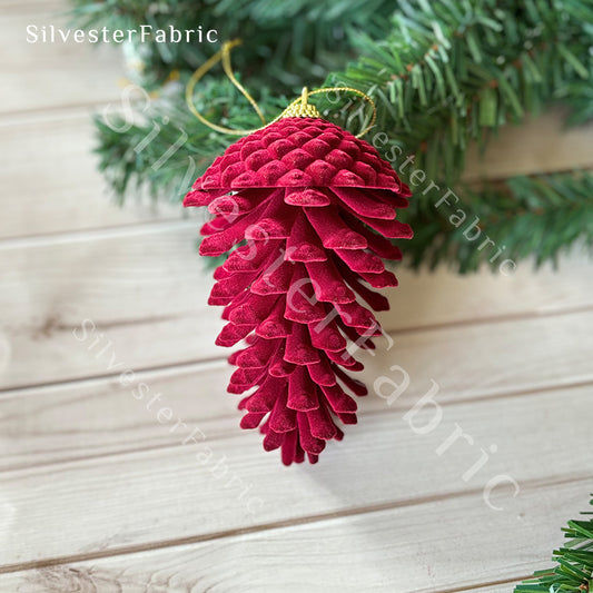 Red Pine Cone Decor丨Christmas Tree Decor