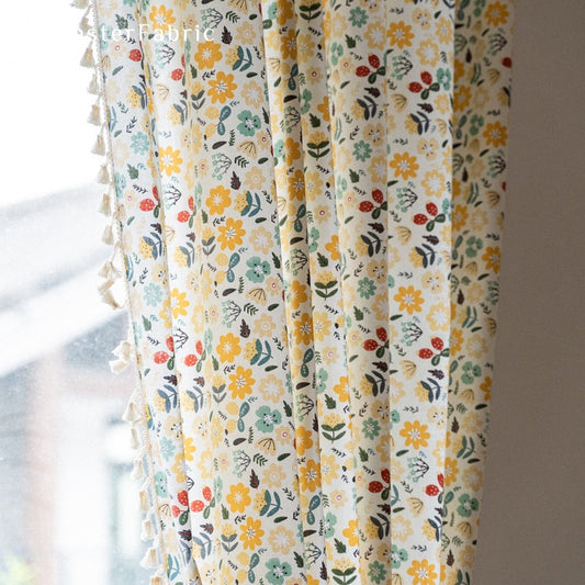 Floral Cotton Curtains丨Floral Curtains