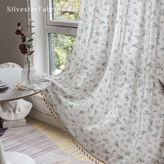 Floral Sheer Curtains丨White Sheer curtains