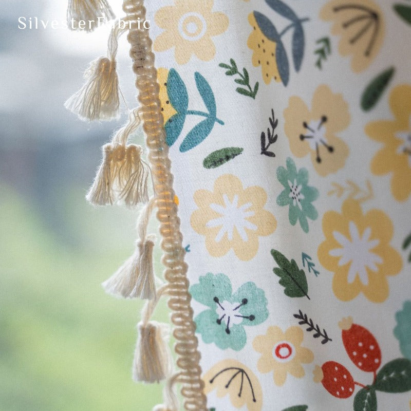 Floral Cotton Curtains丨Floral Curtains