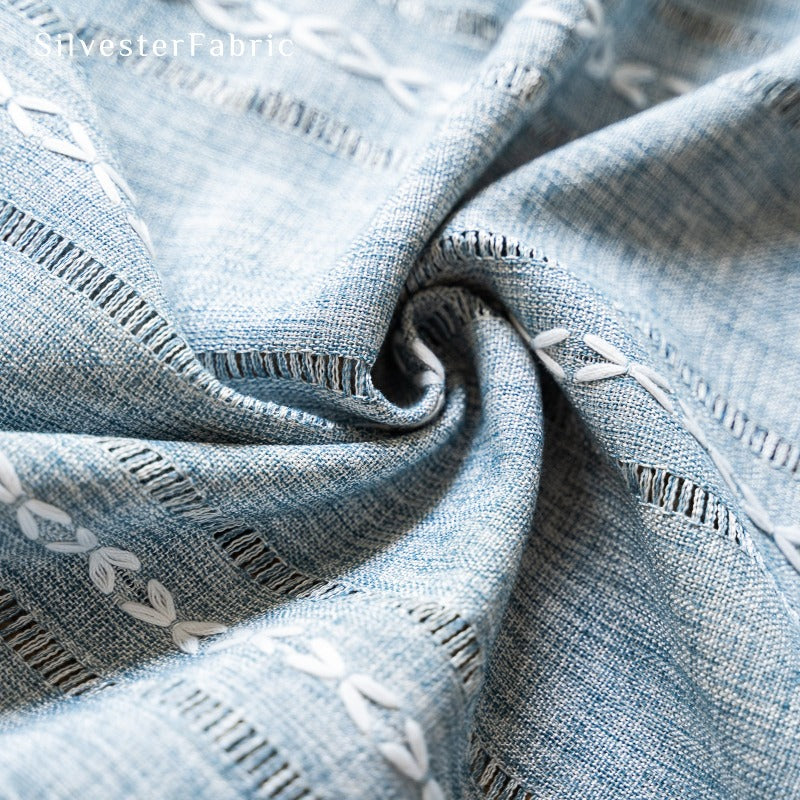 Light Blue Curtains丨Rod Pocket Curtains - Silvester Fabric