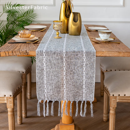 dark grey table runner for everyday dining