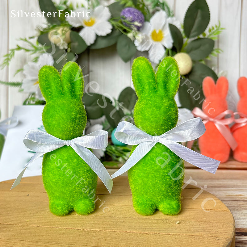 Green Flocked Bunny丨Easter Spring Decor