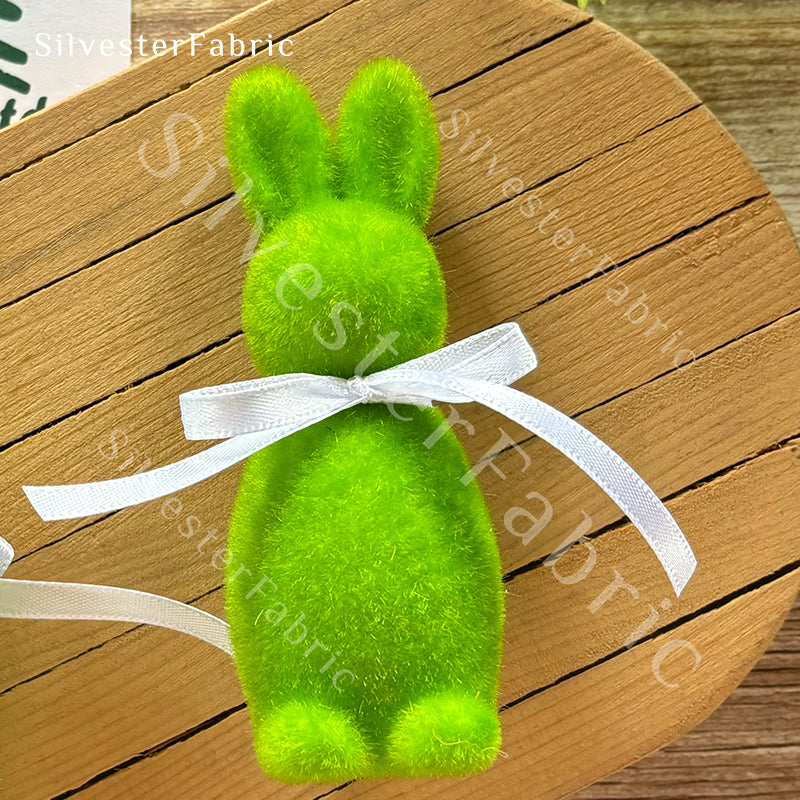 Green Flocked Bunny丨Easter Spring Decor