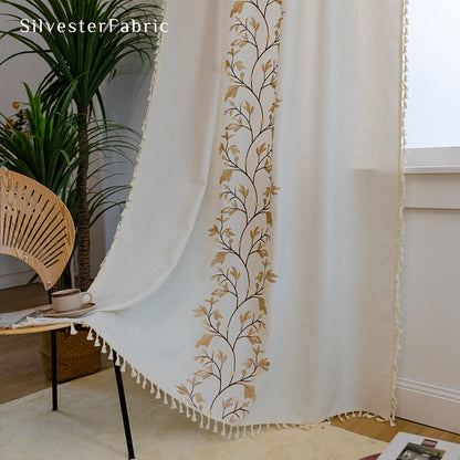 Floral Blackout Curtains丨Floral Curtains丨Embroidered Curtains