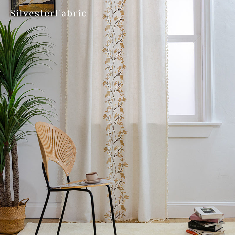 Floral Blackout Curtains丨Floral Curtains丨Embroidered Curtains