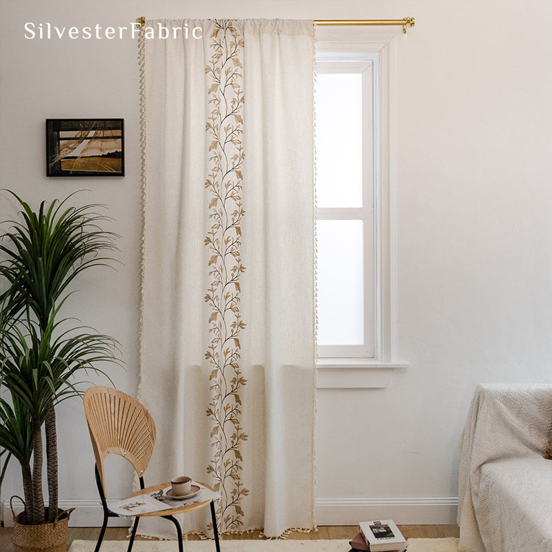 Floral Blackout Curtains丨Floral Curtains丨Embroidered Curtains