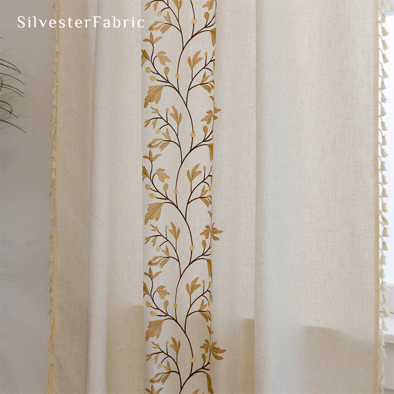 Floral Blackout Curtains丨Floral Curtains丨Embroidered Curtains