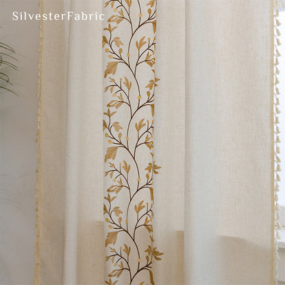 Floral Blackout Curtains丨Floral Curtains丨Embroidered Curtains