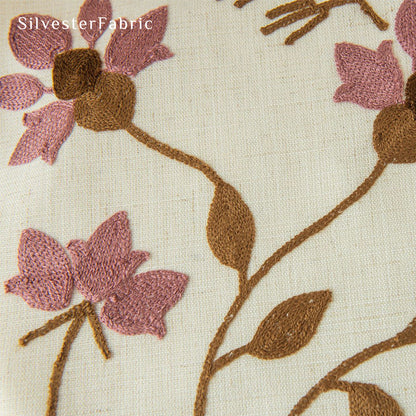 Purple Embroidered White Curtains丨Kitchen Window Curtains