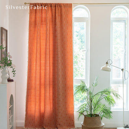 Close‑up of Orange Farmhouse  Curtain