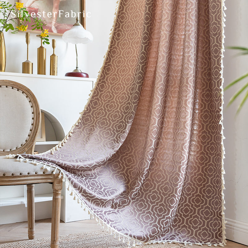 Red Farmhouse Pattern Curtain