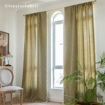 Close‑up of Yellow Farmhouse Curtain corner