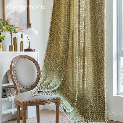 Close‑up of Yellow Pattern Curtain corner