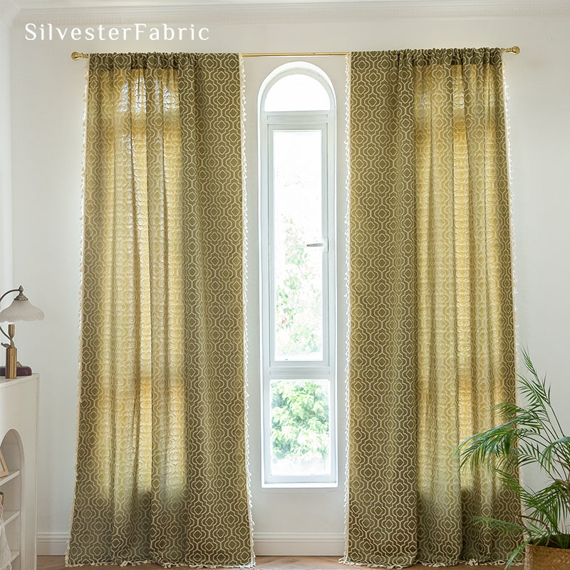 Close‑up of Farmhouse Pattern Curtain corner