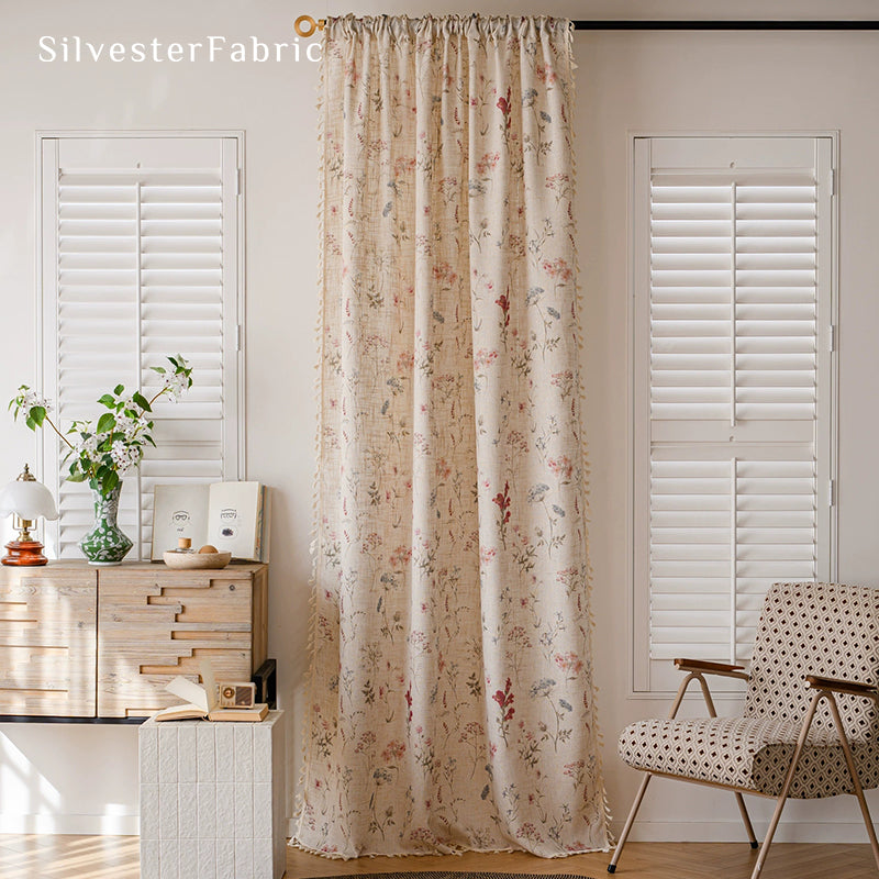 Floral Curtains丨Farmhouse Kitchen Curtains丨Floral Printed Curtains