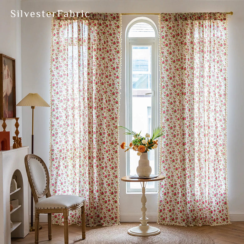 Floral Printed Curtains丨Farmhouse Curtains丨Kitchen Curtains