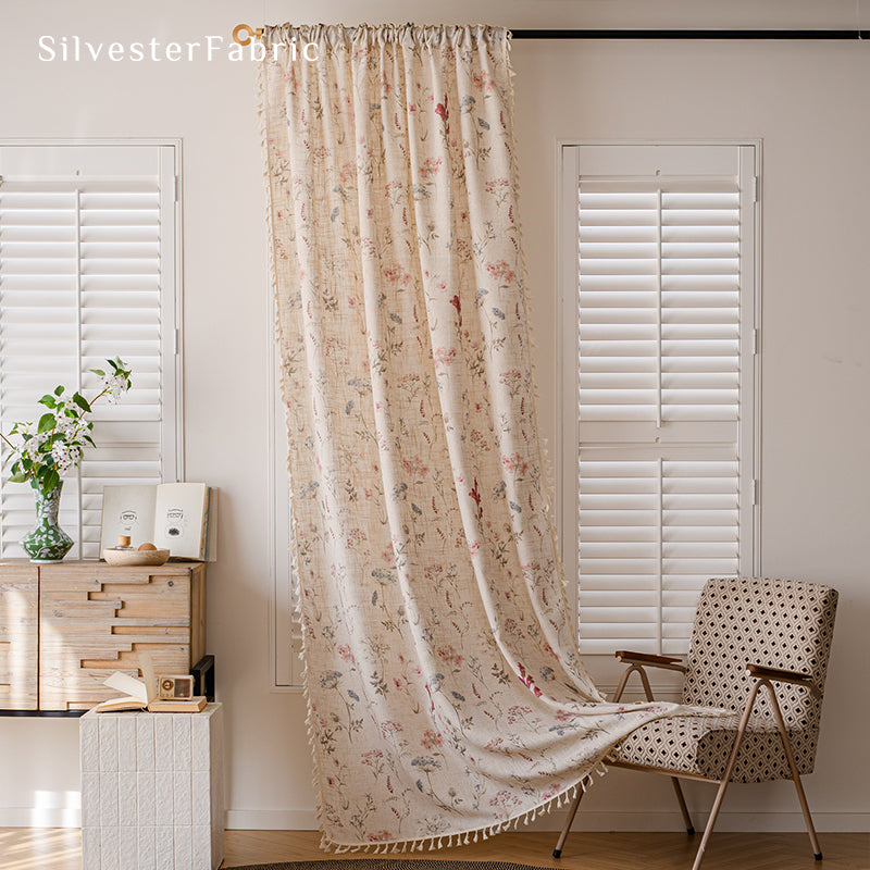 Floral Curtains丨Farmhouse Kitchen Curtains丨Floral Printed Curtains