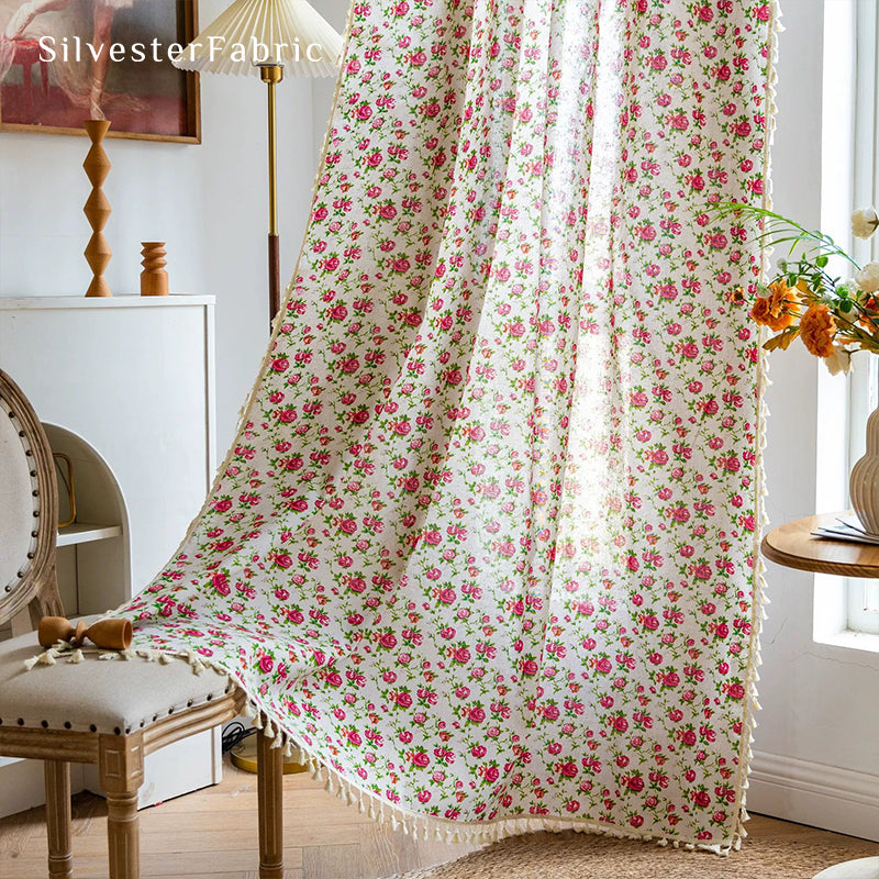 Floral Printed Curtains丨Farmhouse Curtains丨Kitchen Curtains
