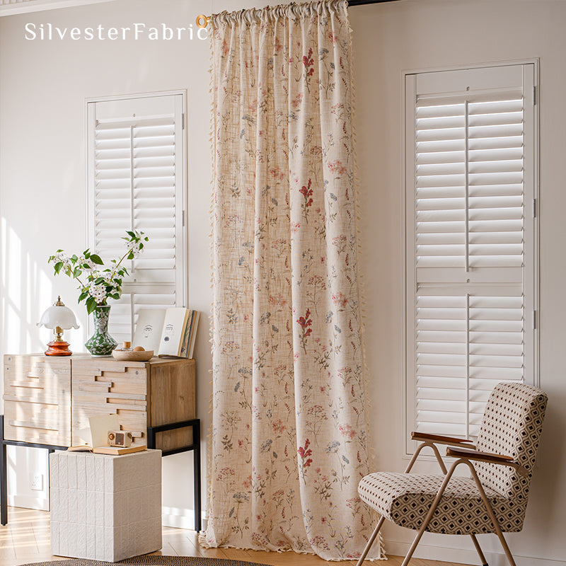 Floral Curtains丨Farmhouse Kitchen Curtains丨Floral Printed Curtains
