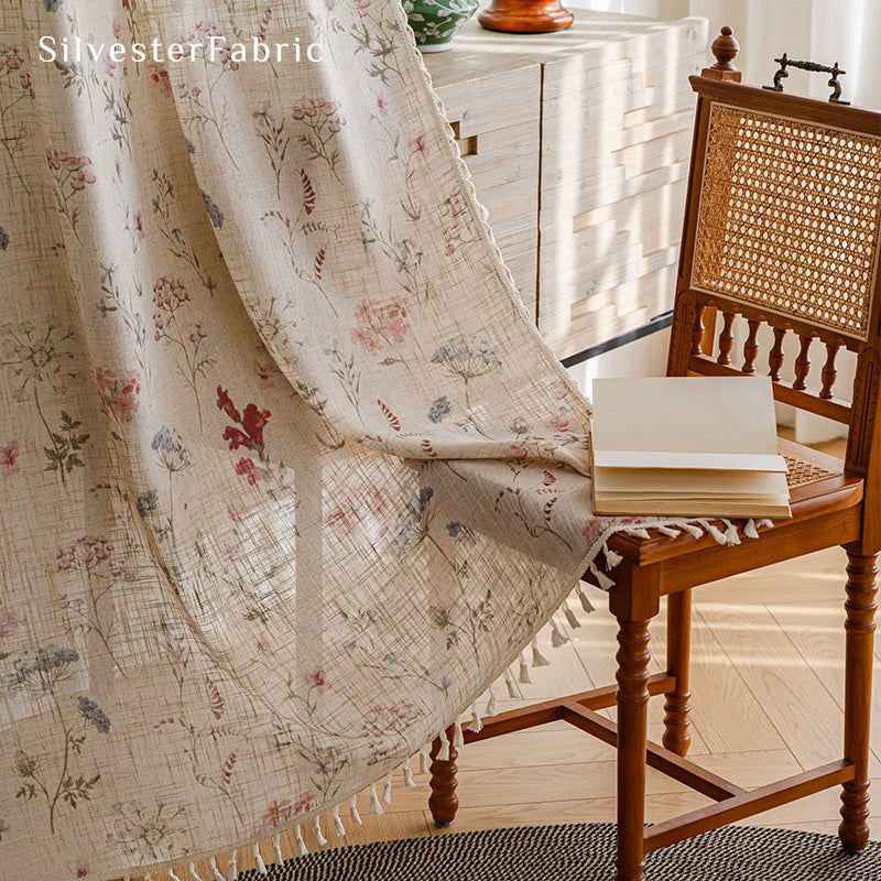 Floral Curtains丨Farmhouse Kitchen Curtains丨Floral Printed Curtains
