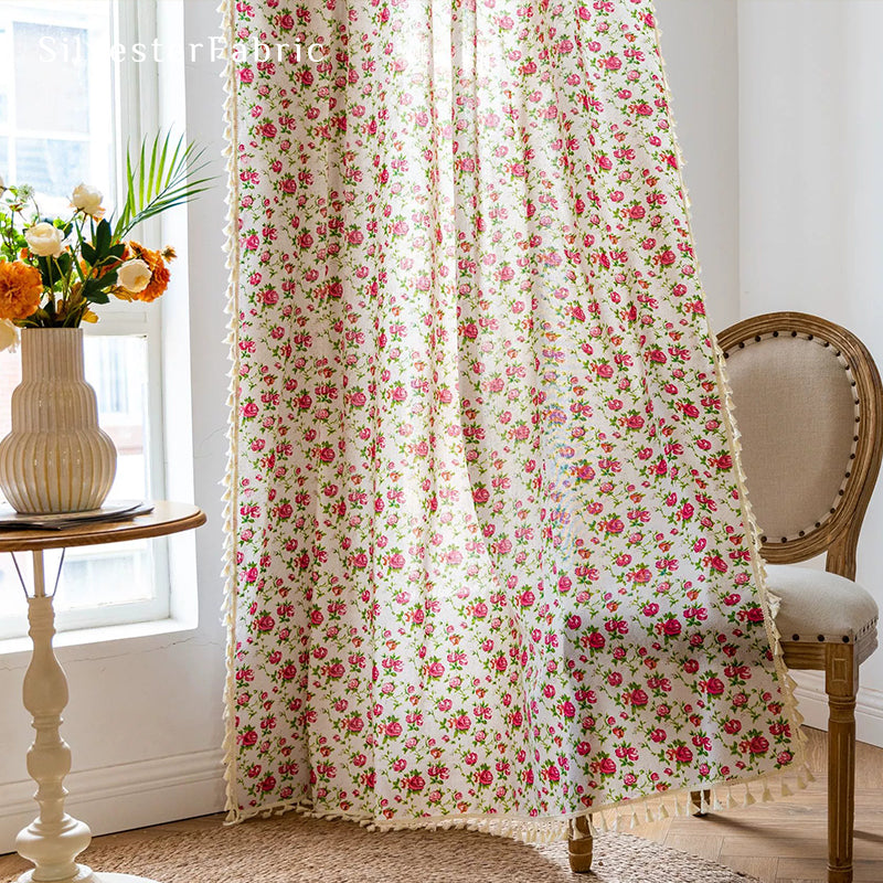 Floral Printed Curtains丨Farmhouse Curtains丨Kitchen Curtains
