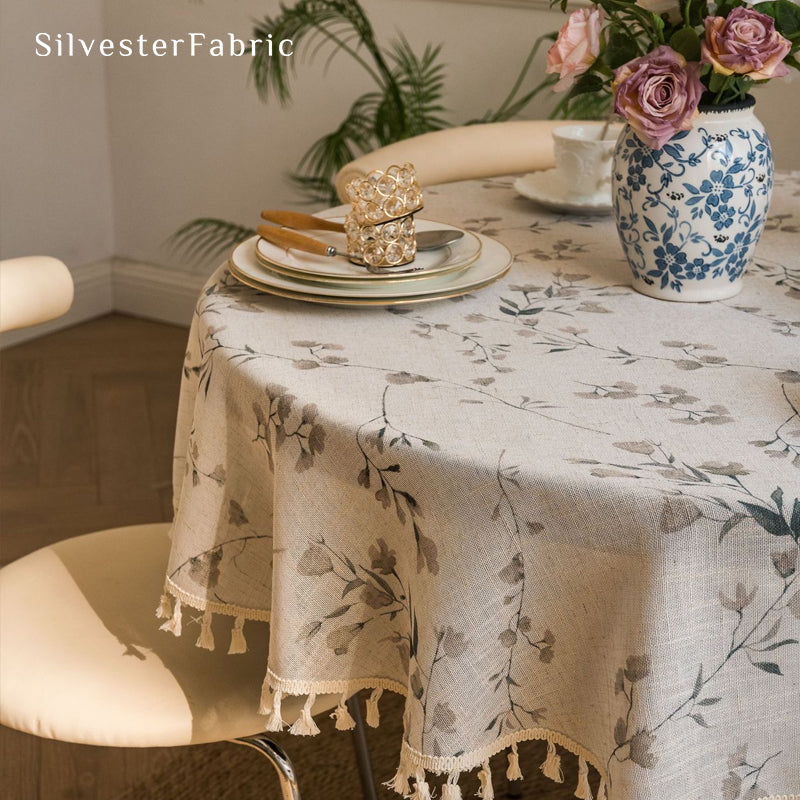farmhouse floral round tablecloth for everyday dining