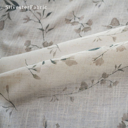 floral farmhouse sheer curtain fabric texture