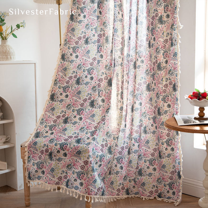 Floral Curtains丨Farmhouse Curtains丨Floral Printed Curtains