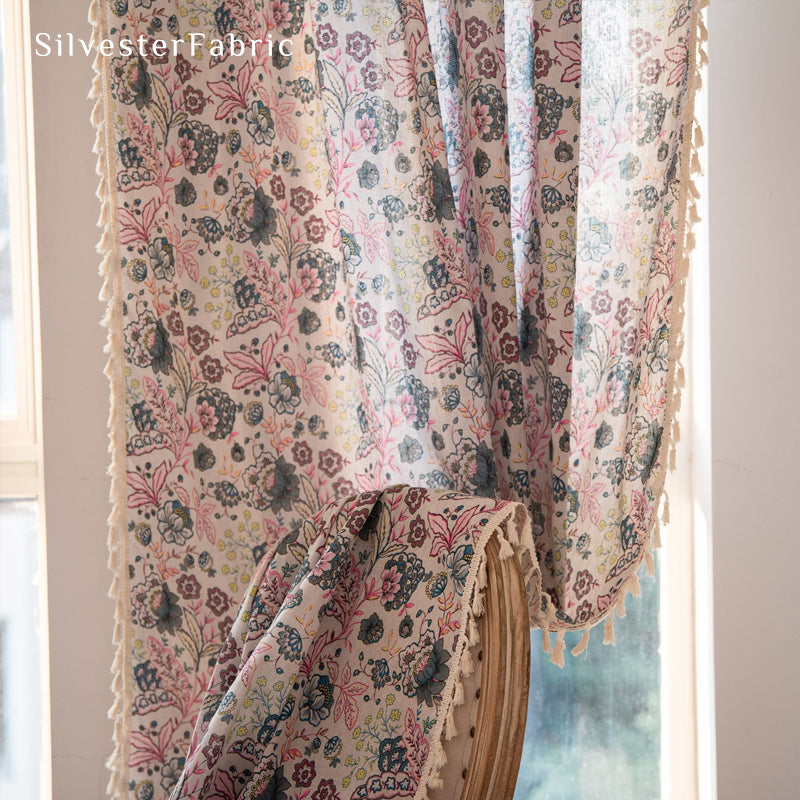 Floral Curtains丨Farmhouse Curtains丨Floral Printed Curtains