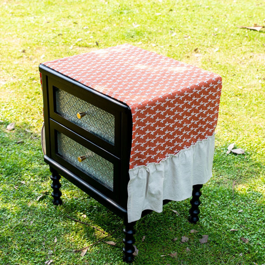Red Small Floral Table Cover