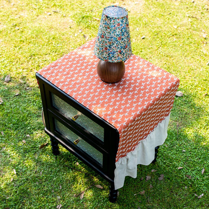 Red Small Floral Table Cover